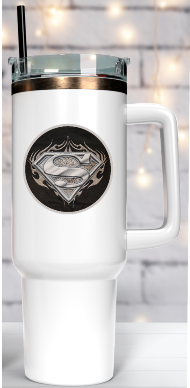 Superman (Pewter Logo) 4" Vinyl Decal Handmade Vehicle Cooler Laptop Decor 26