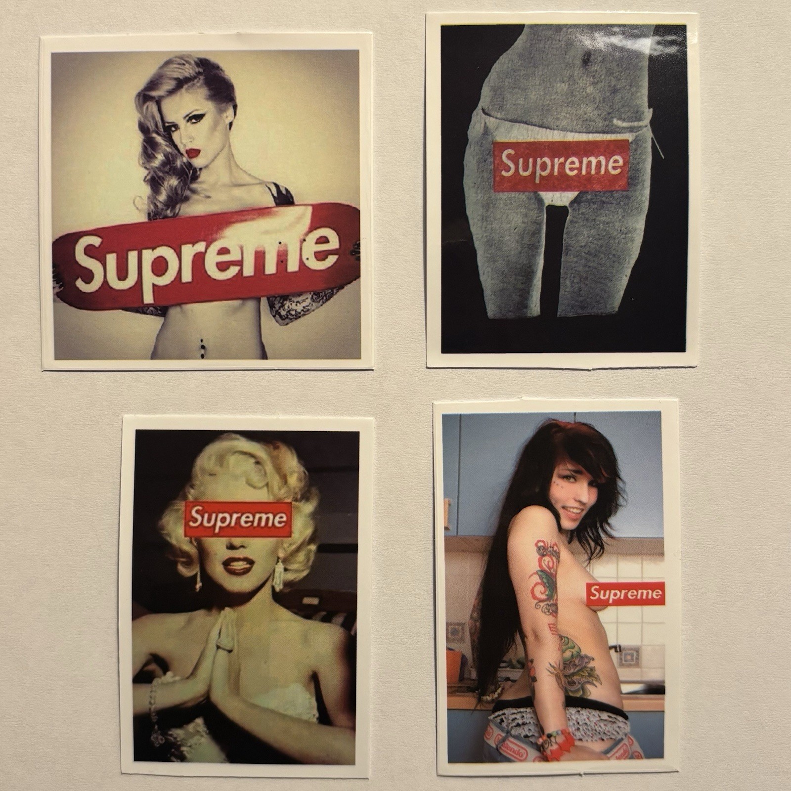 4pc Supreme Inspired Model Art Sticker Lot Vinyl Decals Waterproof #37