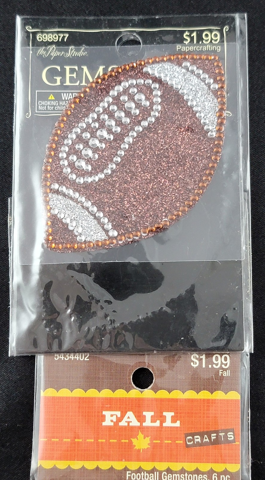Sports Football Gemstone Sticker Decal Iron-On Hobby Lobby Craft Lot x4