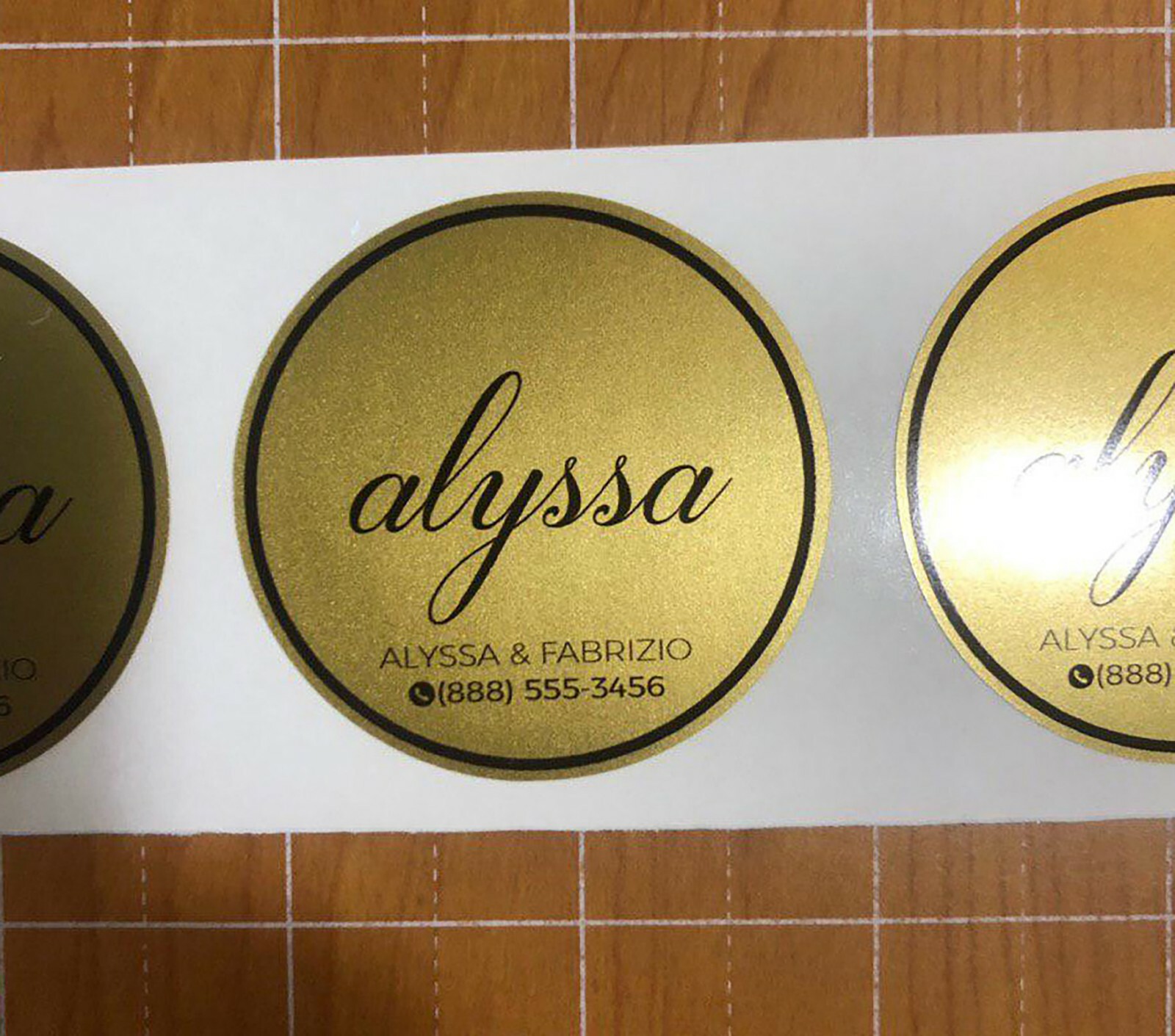 100 Custom stickers REAL GOLD FOIL | SHINY GOLD FOIL LABELS METALLIC SEALS LABEL