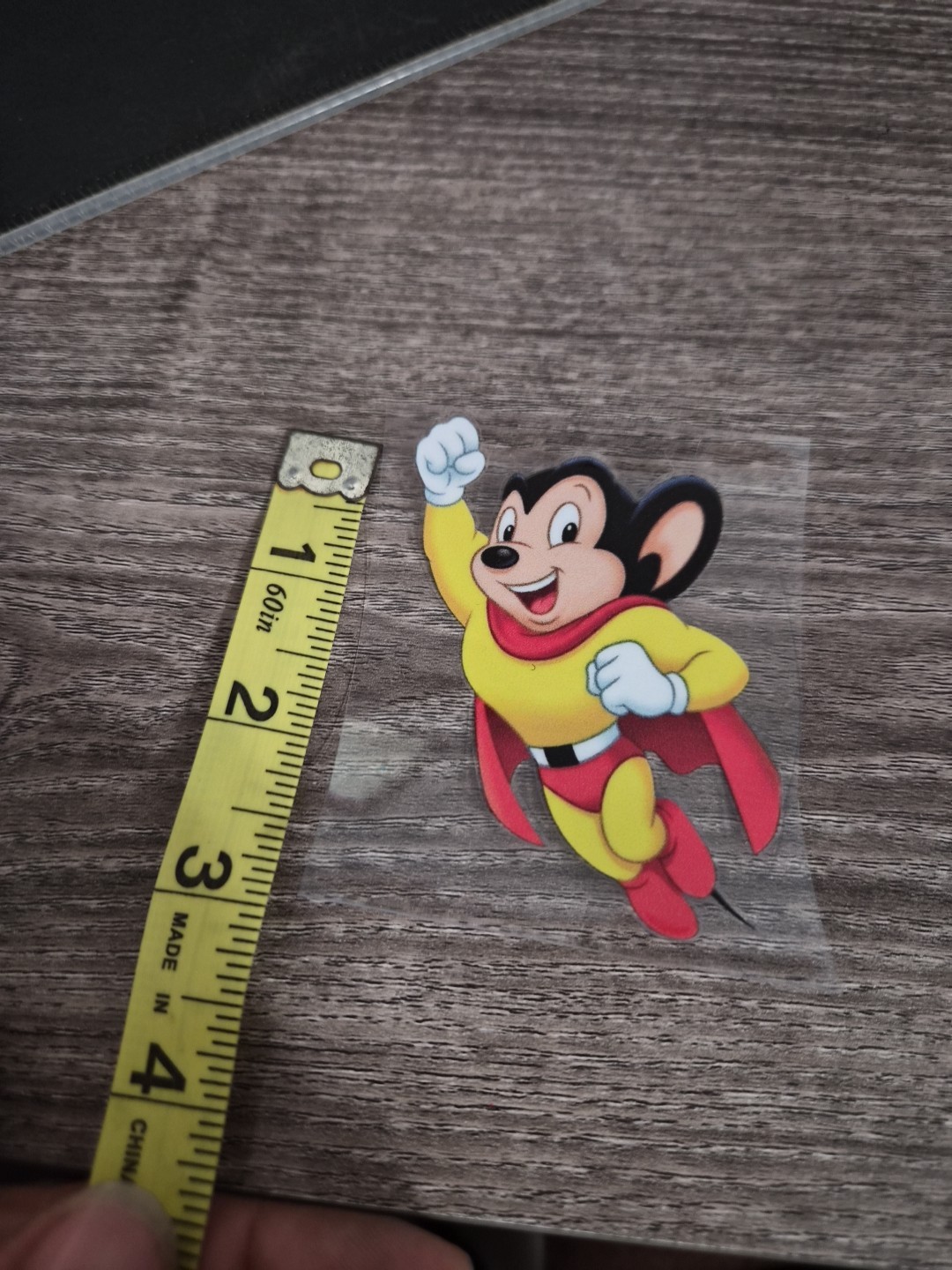 Mighty Mouse Flying Retro Cartoon UV DTF Decal Sticker Waterproof Made In USA