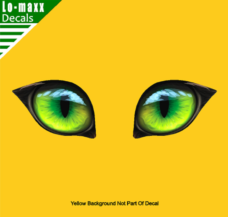 Pair Of Green Cat Eyes Various Sizes Superior High Quality Printed Vinyl Decal