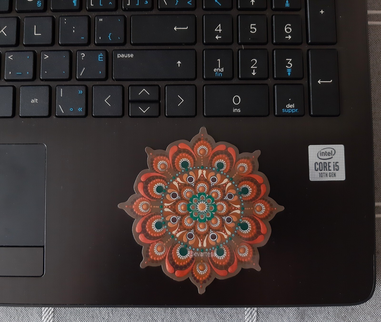 Oxidized Copper Mandala Vinyl Sticker, Meditation Yoga Buddha Water Bottle Decal