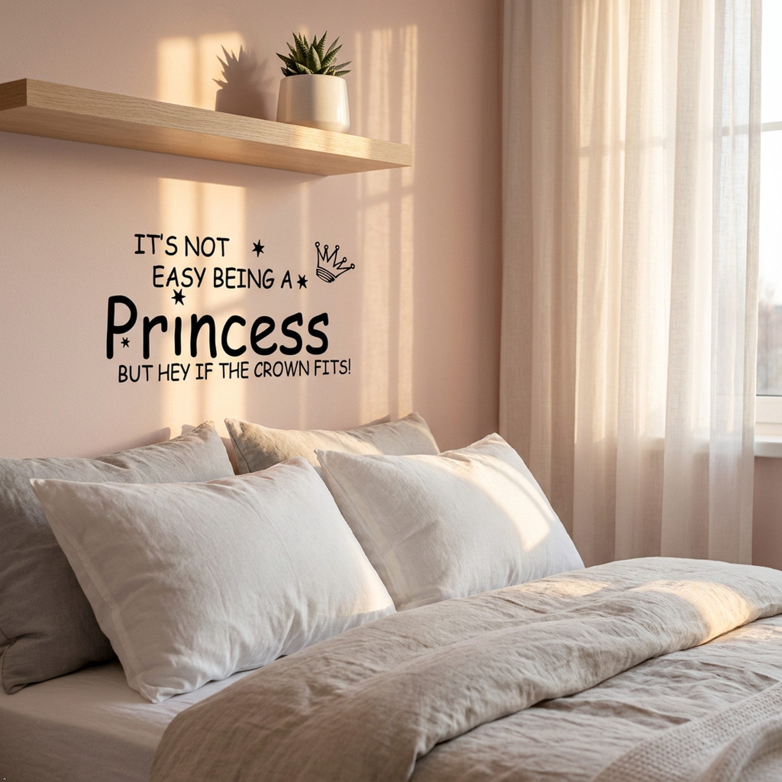 NOT Easy Being A Princess Girl Wall Quote Sticker Graphic Vinyl Home Kid décor