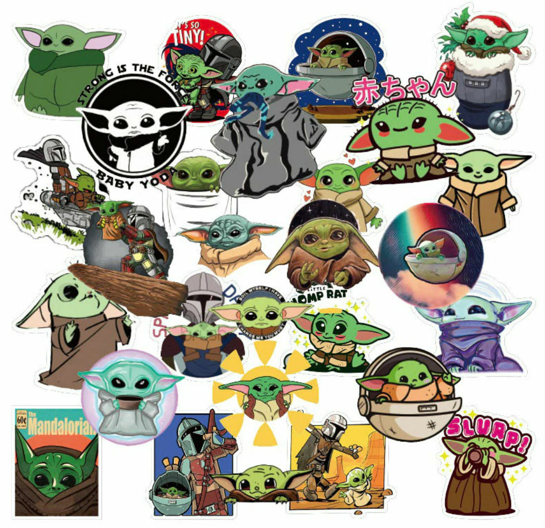 50 Pcs Baby Yoda Star Wars Mandalorian Vinyl Stickers for Laptop etc