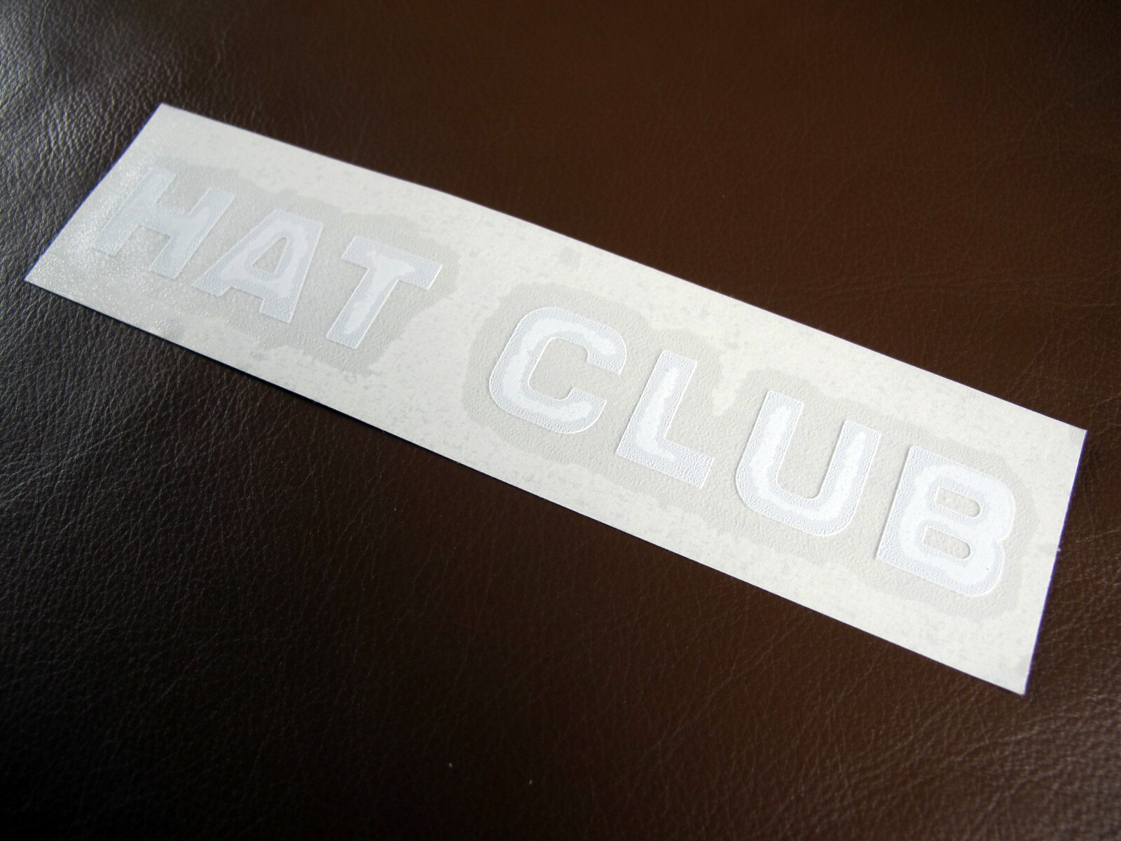 Hat Club Logo Decal Sticker White Die Cut Letters 5.5" wide new era fitted cap