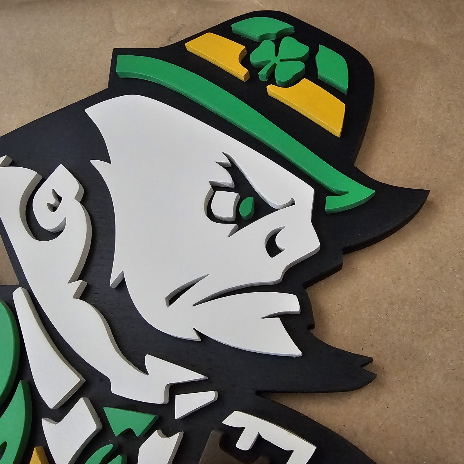 Notre Dame Fighting Irish Leprechaun Football Sign
