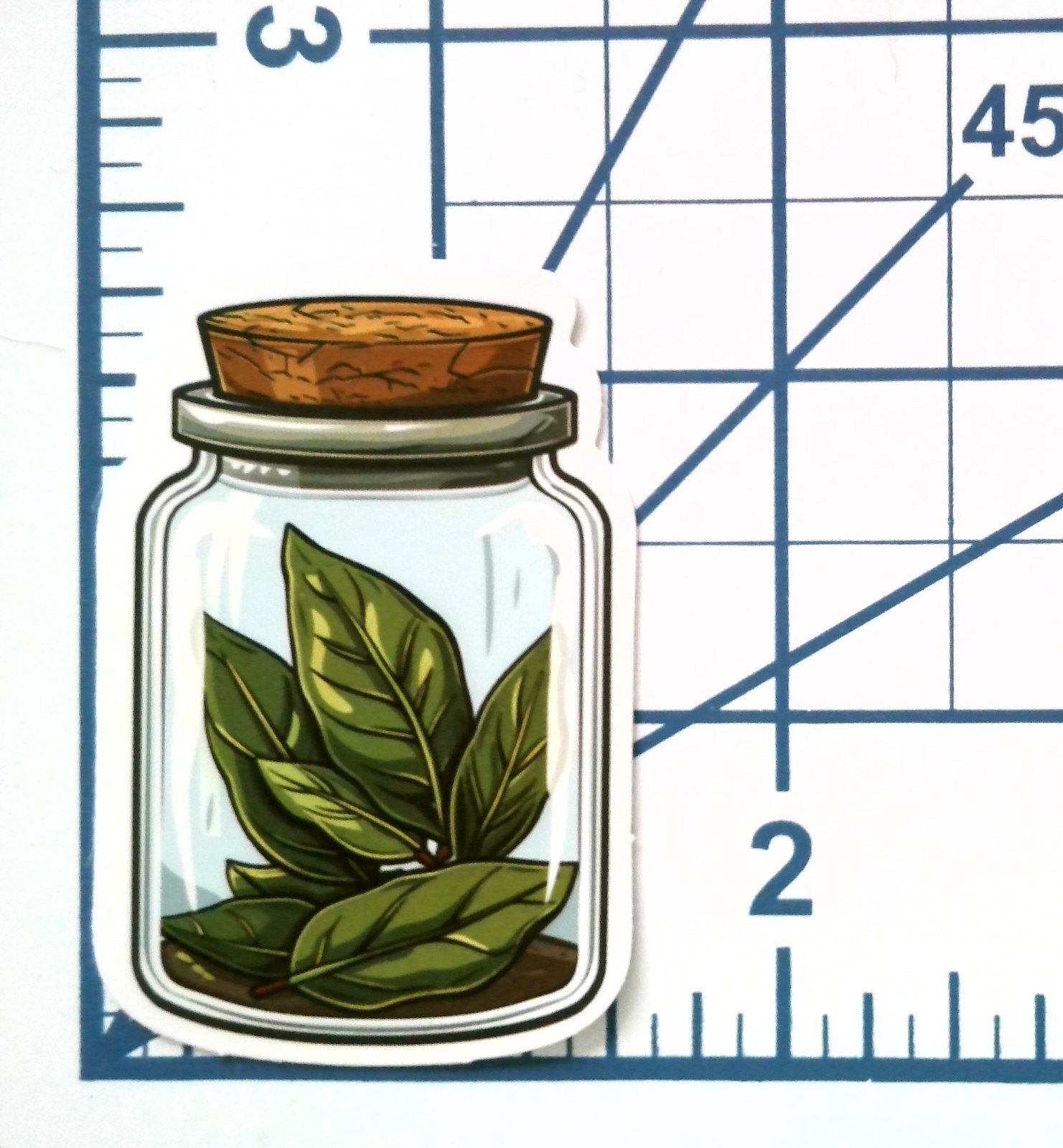 Vinyl Sticker Die Cut Bay Leaves Jar Decal Apothecary Kitchen Journal Scrapbook