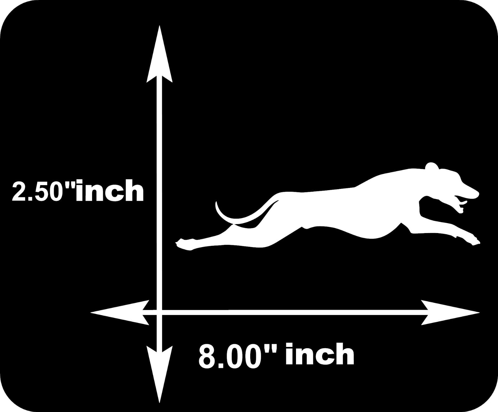 Running Greyhound Decal | Die Cut Vinyl Car Decal Sticker size 8" x 2.50"