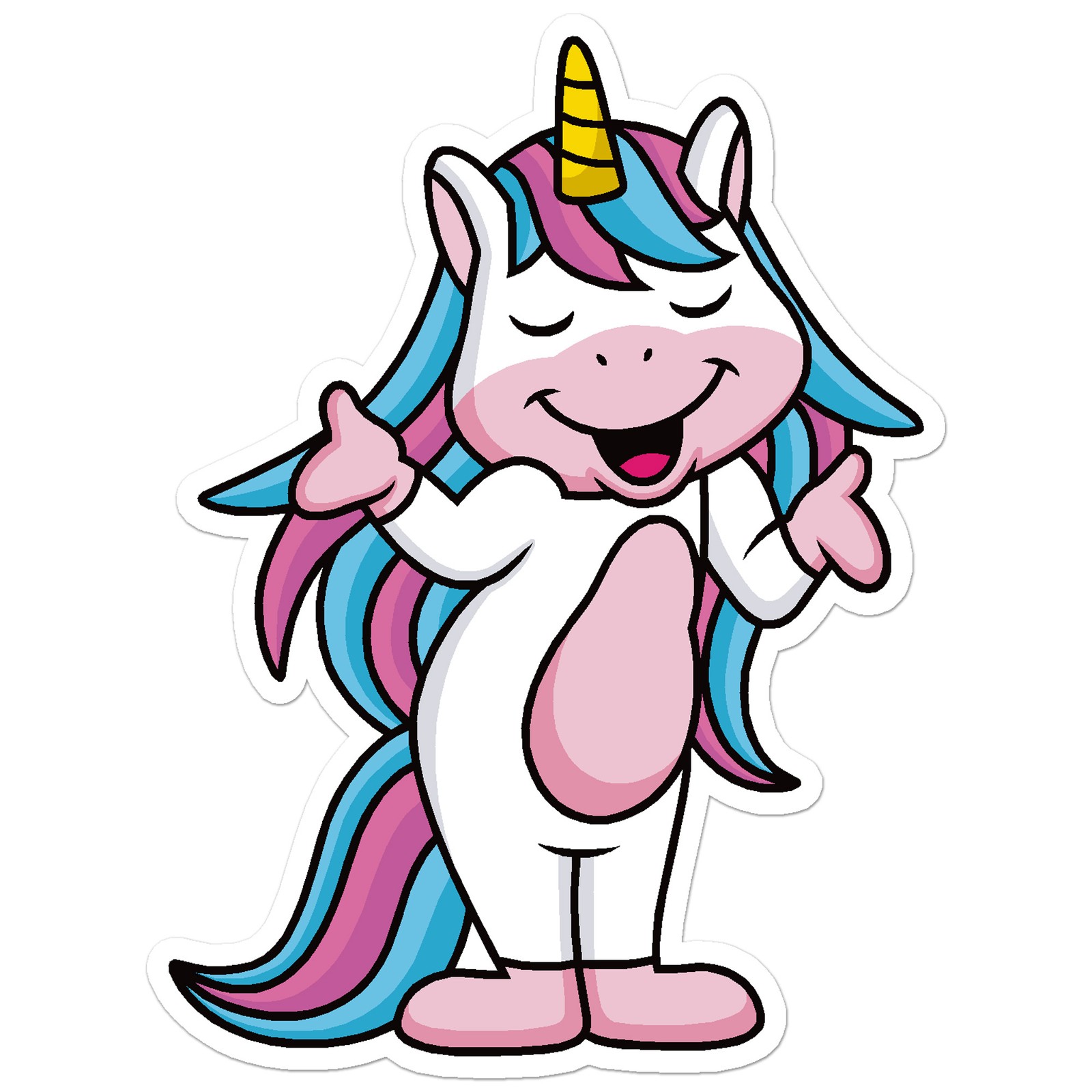 Cartoon Unicorn – Vinyl Decal Sticker – Car Window Laptop – ebn7842