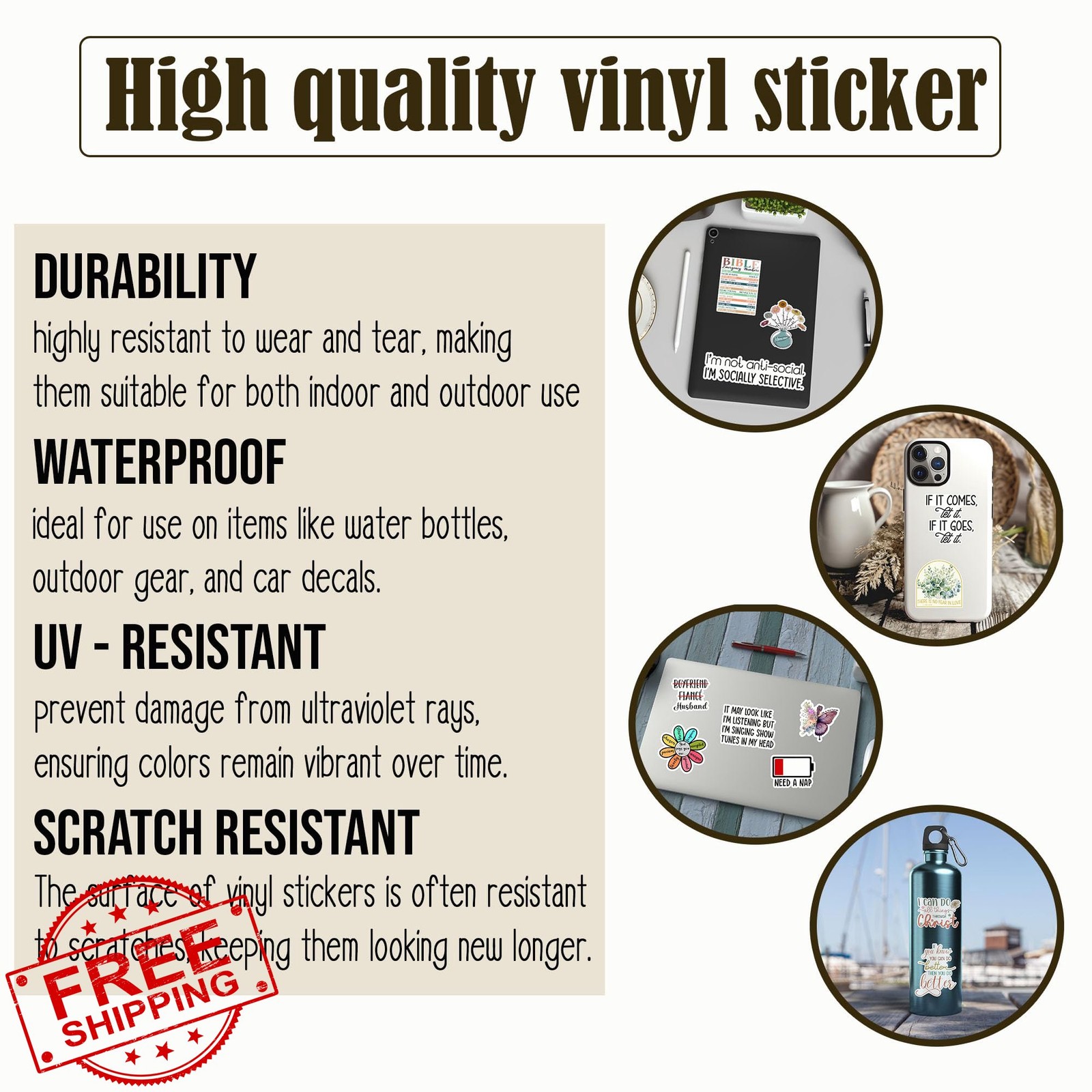 LAVENDRIX Serenity Prayer Christian Sticker Vinyl 3×2.1in