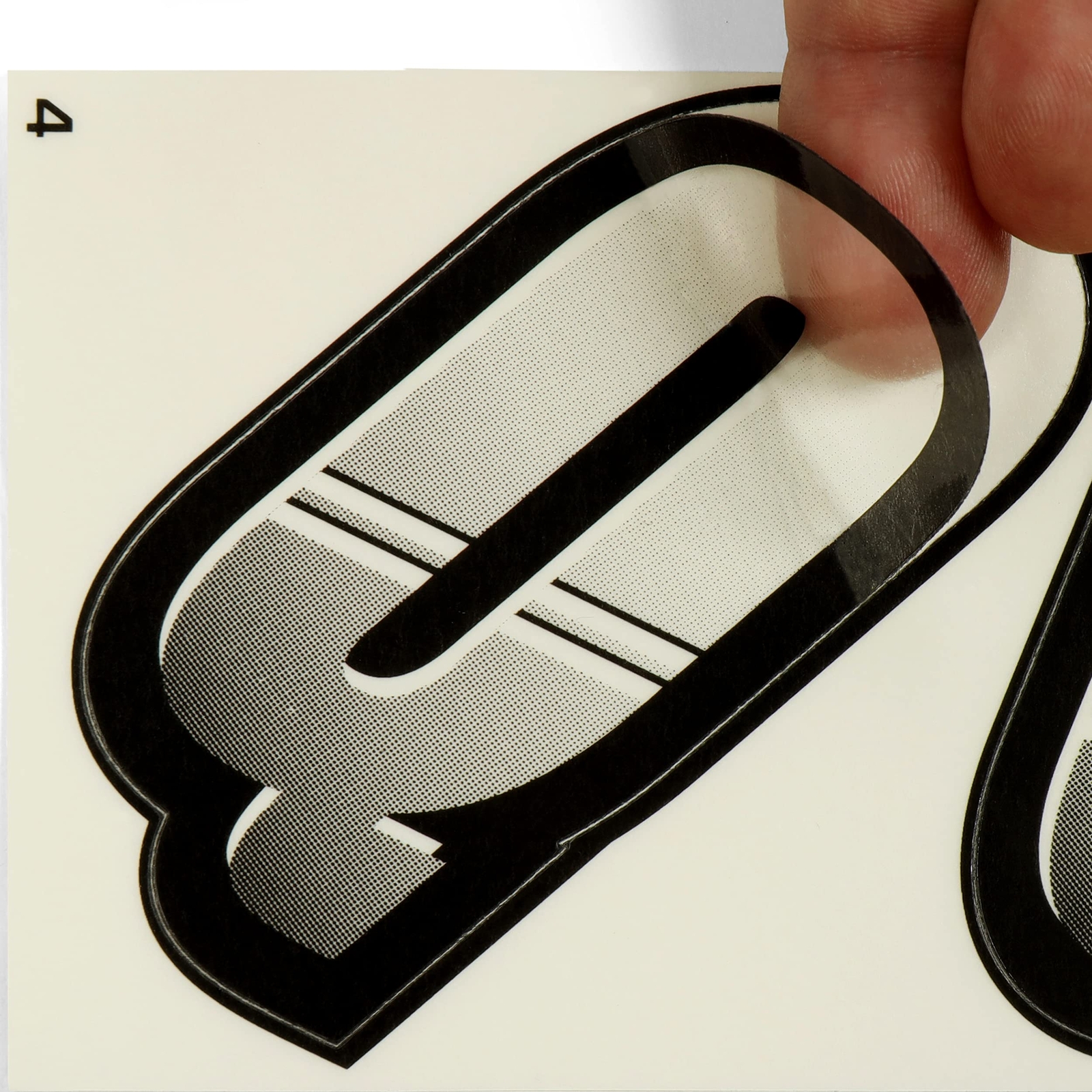Techtron Transparent/black 3" Dot Decal Kit Registration Numbers Vinyl Lettering