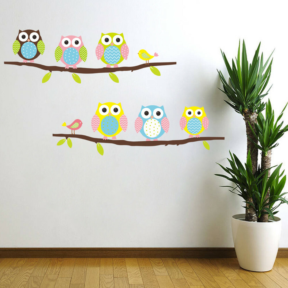 Owl Animal Nursery Kids ,Girl ,Boy, Wall Sticker Paper Decal Art Decor For Home