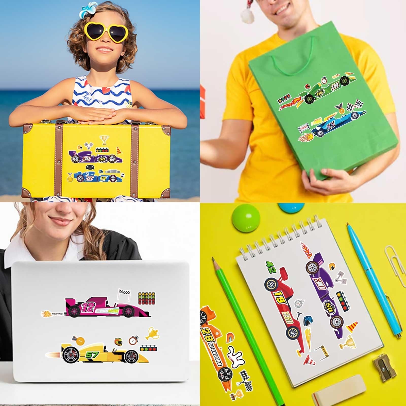 24 Sheets Make Your Own Race Car Stickers, Sporty Racing Car Stickers for Kid…