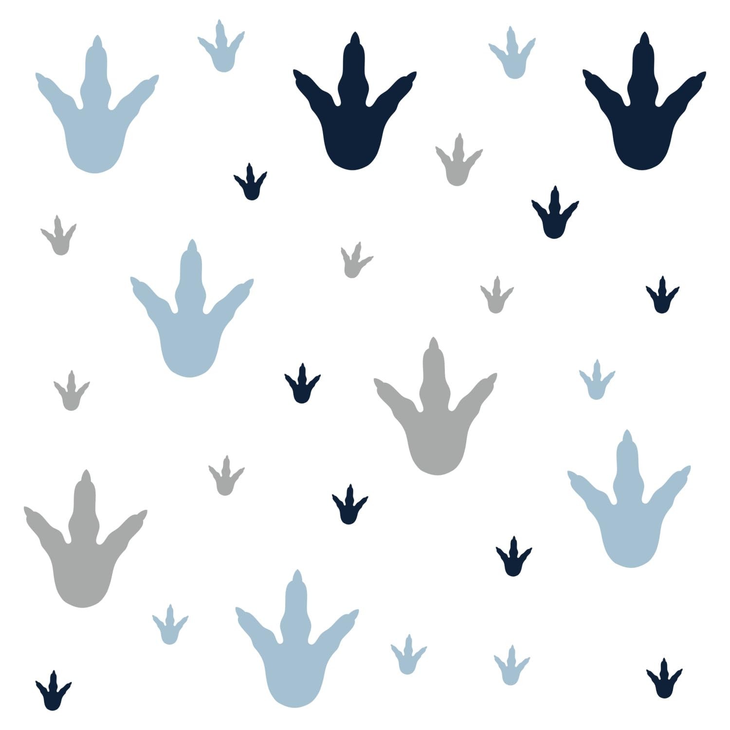 RMK4103SCS Dinosaur Feet Tracks Peel and Stick Wall Decals, Blue, Gray