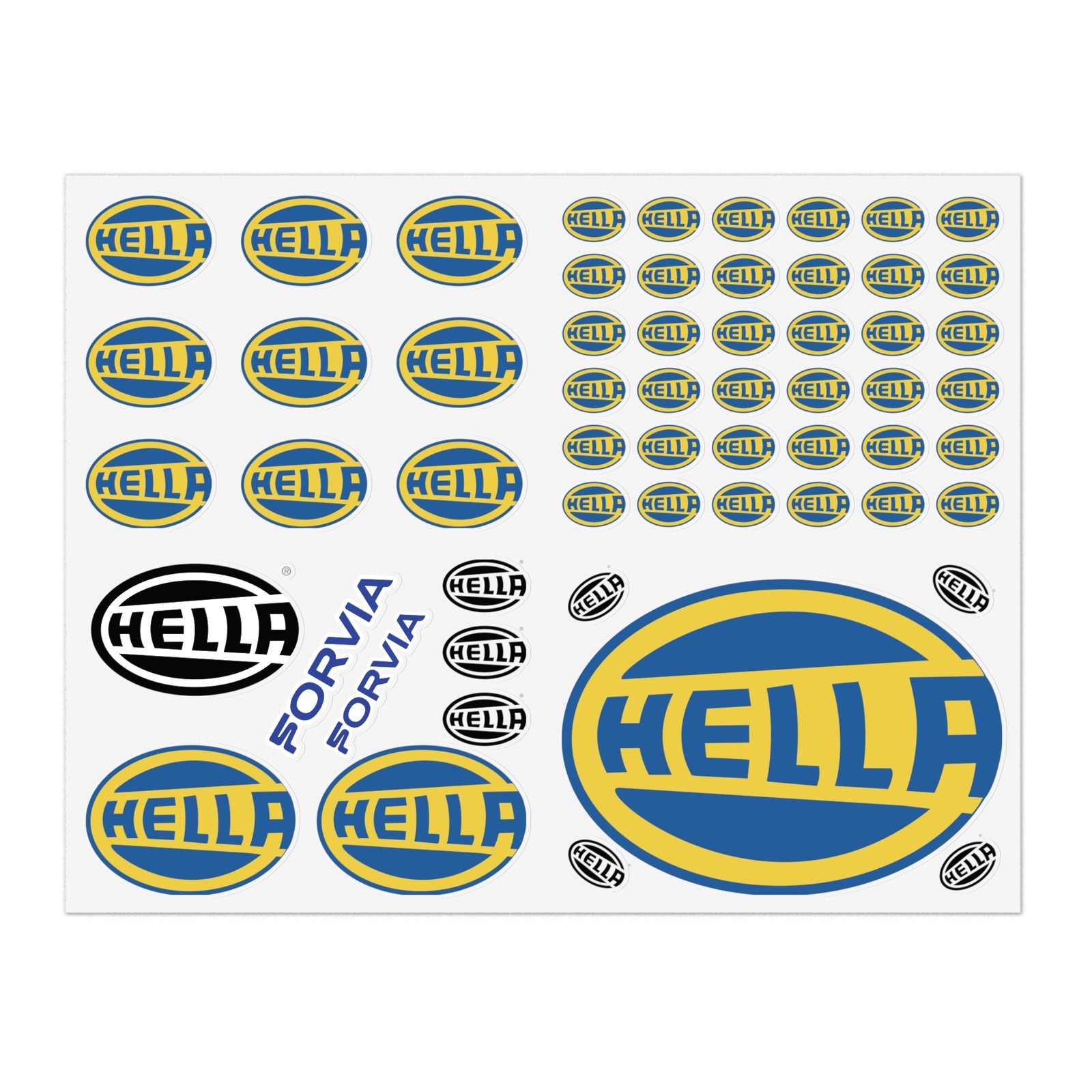 Hella Automotive Lights Logo Sticker Decal Sheet Variety Sizes