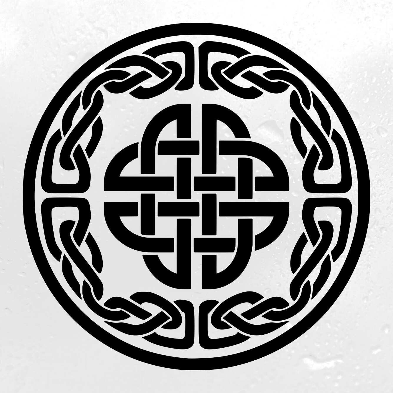 Celtic Knotwork Circle with Knot Vinyl Decal | Irish Gaelic | Die Cut Sticker