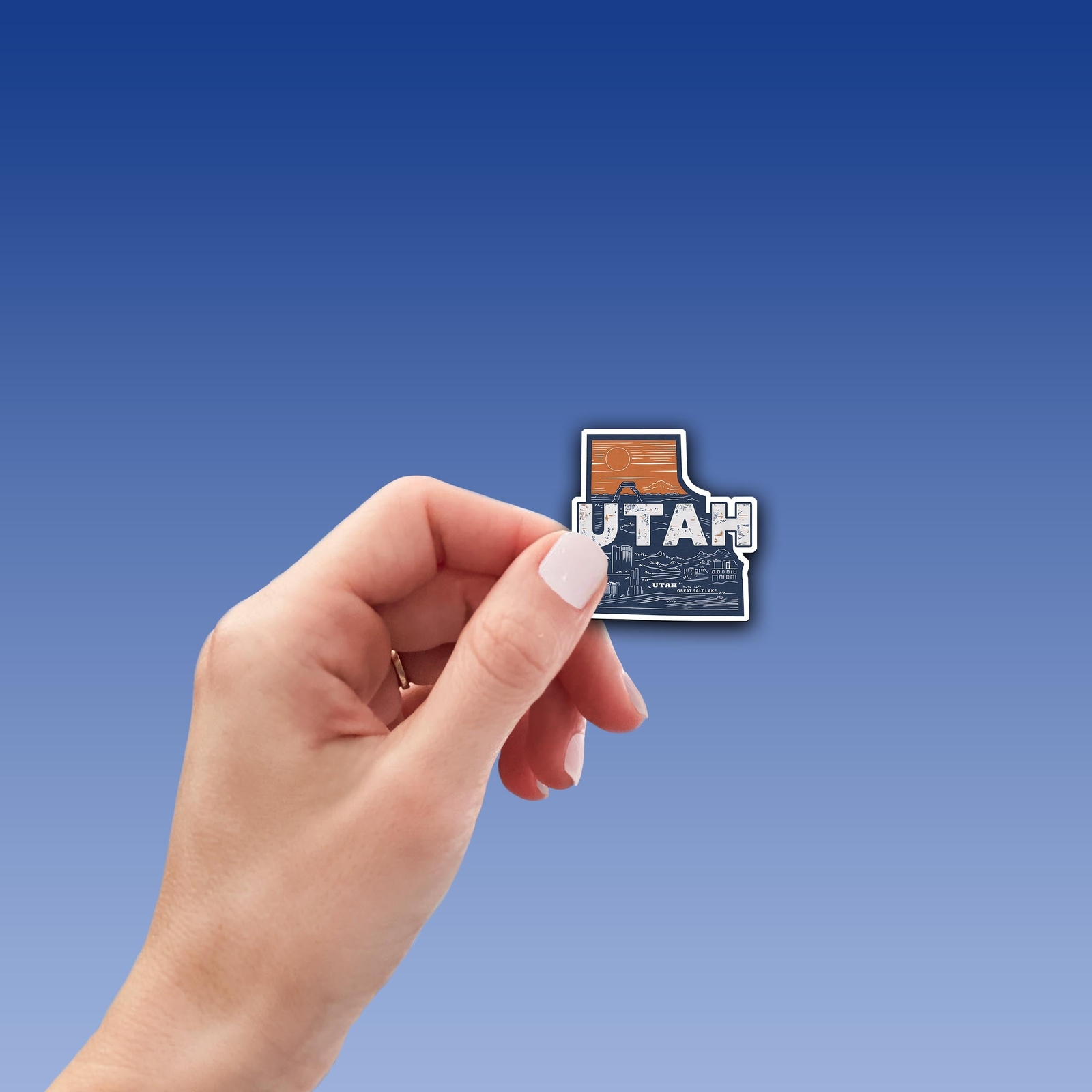 Retro Vinyl State Sticker – Utah