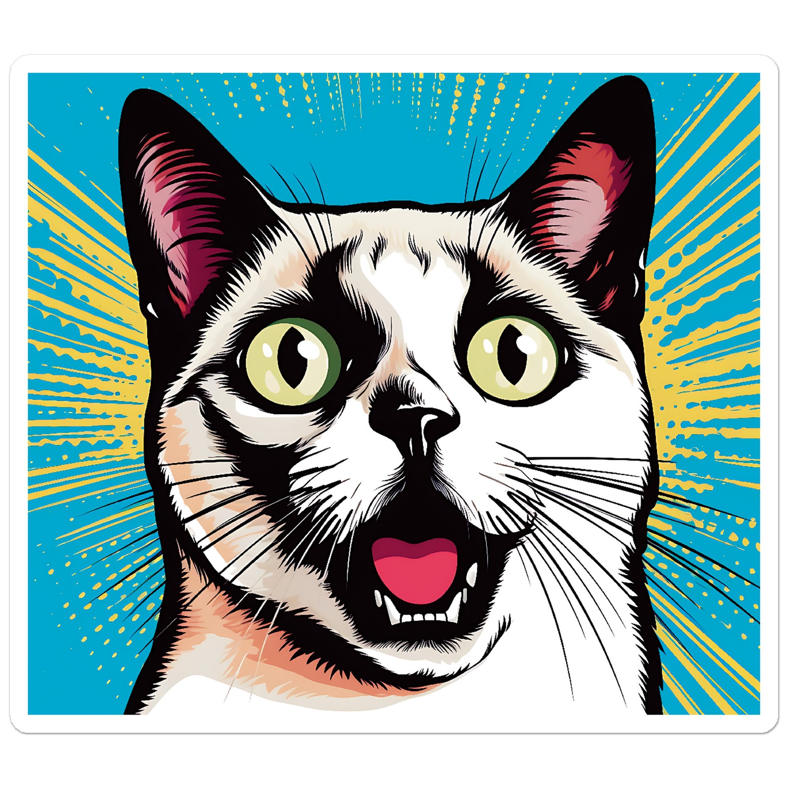 Popart Siamese Cat – Vinyl Decal Sticker – Car Window Laptop – ebn11849
