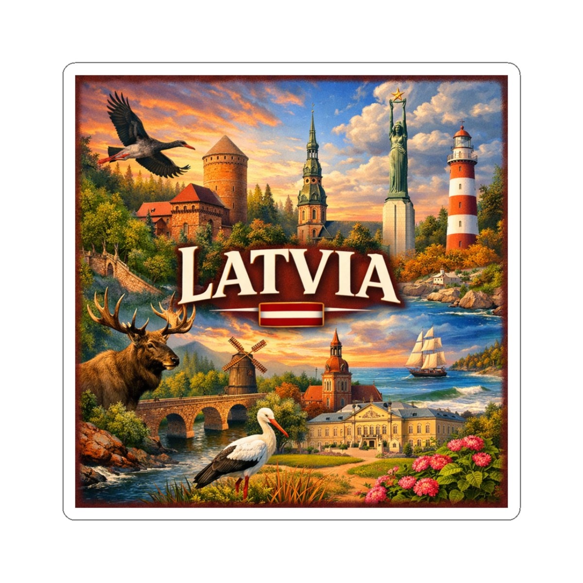 Latvia Sticker | Travel Landmark Souvenir Sticker