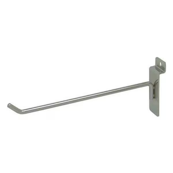 Econoco Slatwall Hooks 8in Chrome Steel Single Peg Display Retail 96 Pack