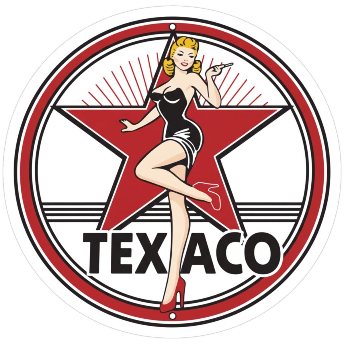 Texaco Vintage Sing Sticker Decal Car Truck Mirror Cup Windshield Locker Logo St
