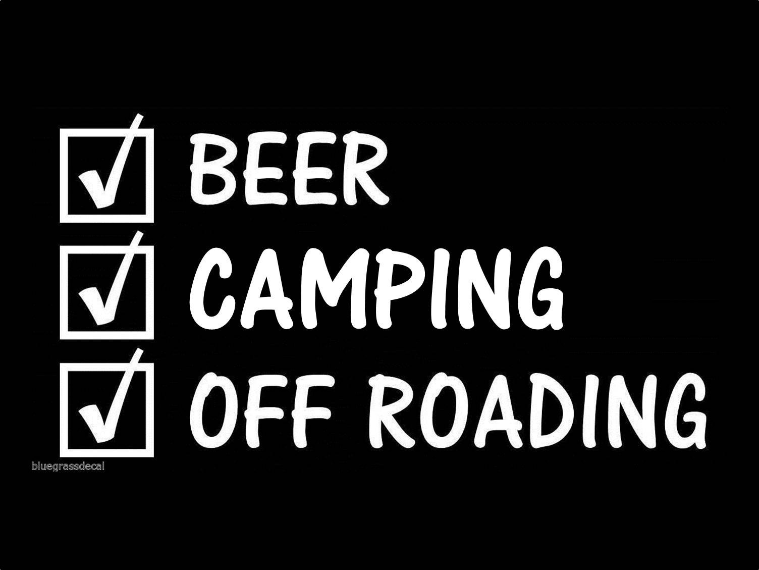 Beer Camping Off Roading Funny Vinyl Decal Sticker Car 4×4 ATV Camper Tent A1074