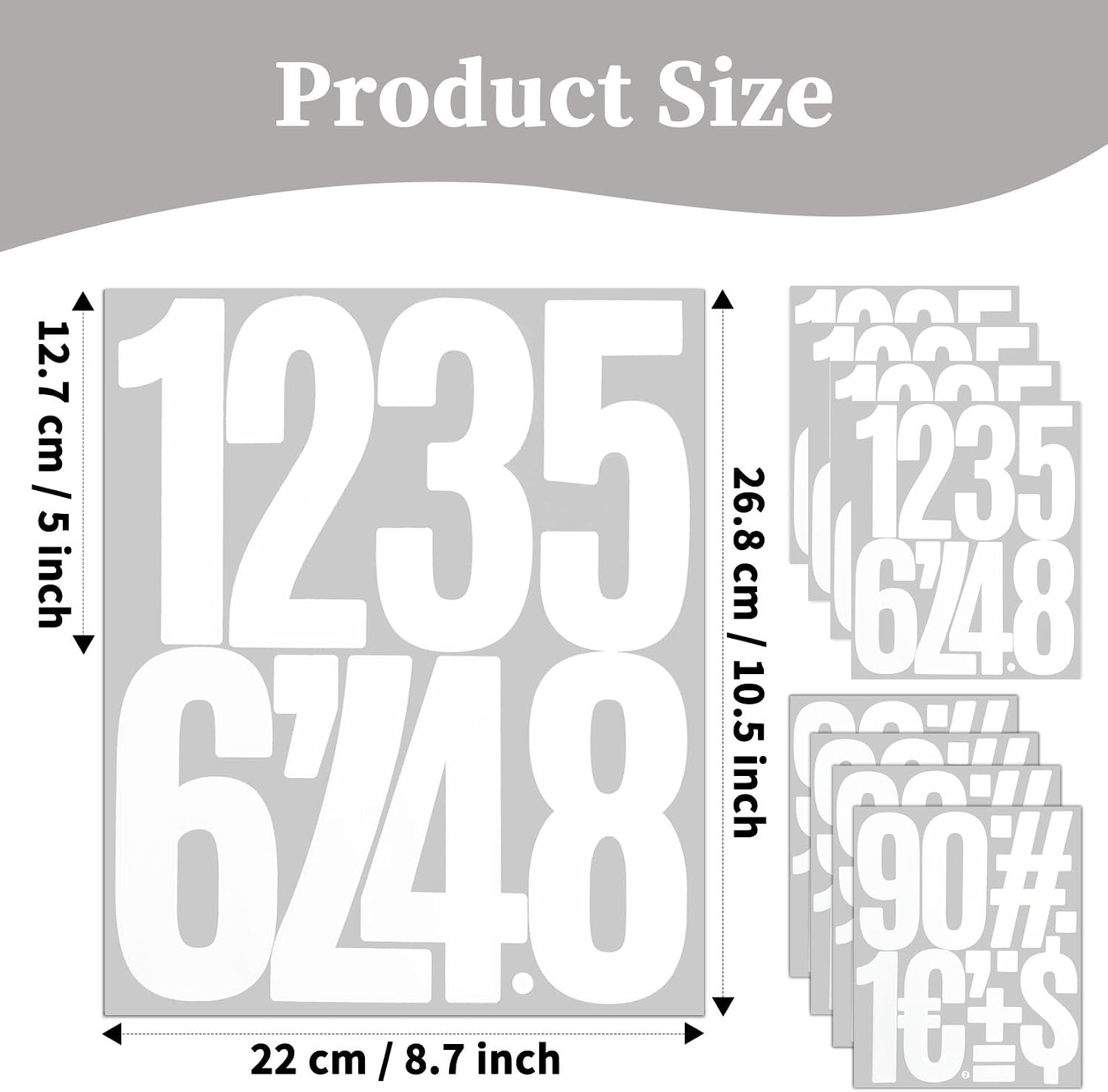 5 Inch Vinyl Number Stickers,Self-Adhesive Large Numbers 0-9 Sticker for Mailbox