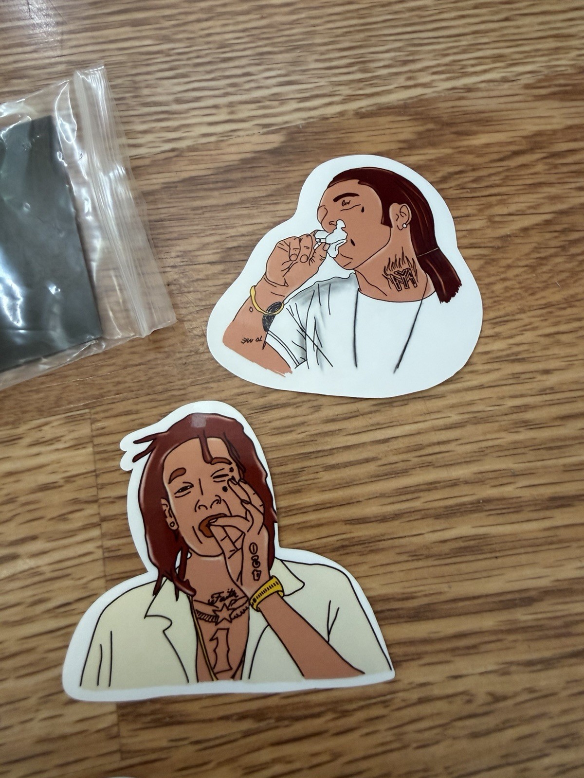 Set of 4 Die Cut Hand Drawn 'Rapper' Stickers Ft. Snoop, Mac, Lil Wayne 2"