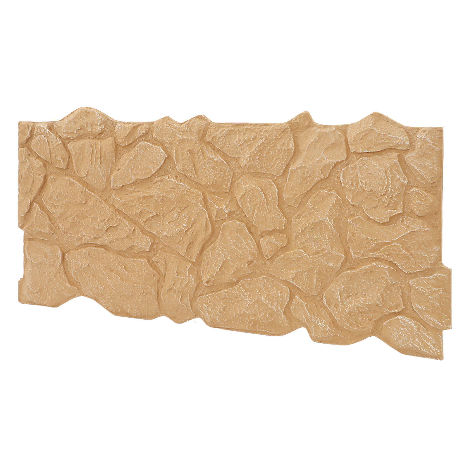 3D Faux Stone Wall Panel for Interior Exterior Decor PU Wall Panel Light Brown