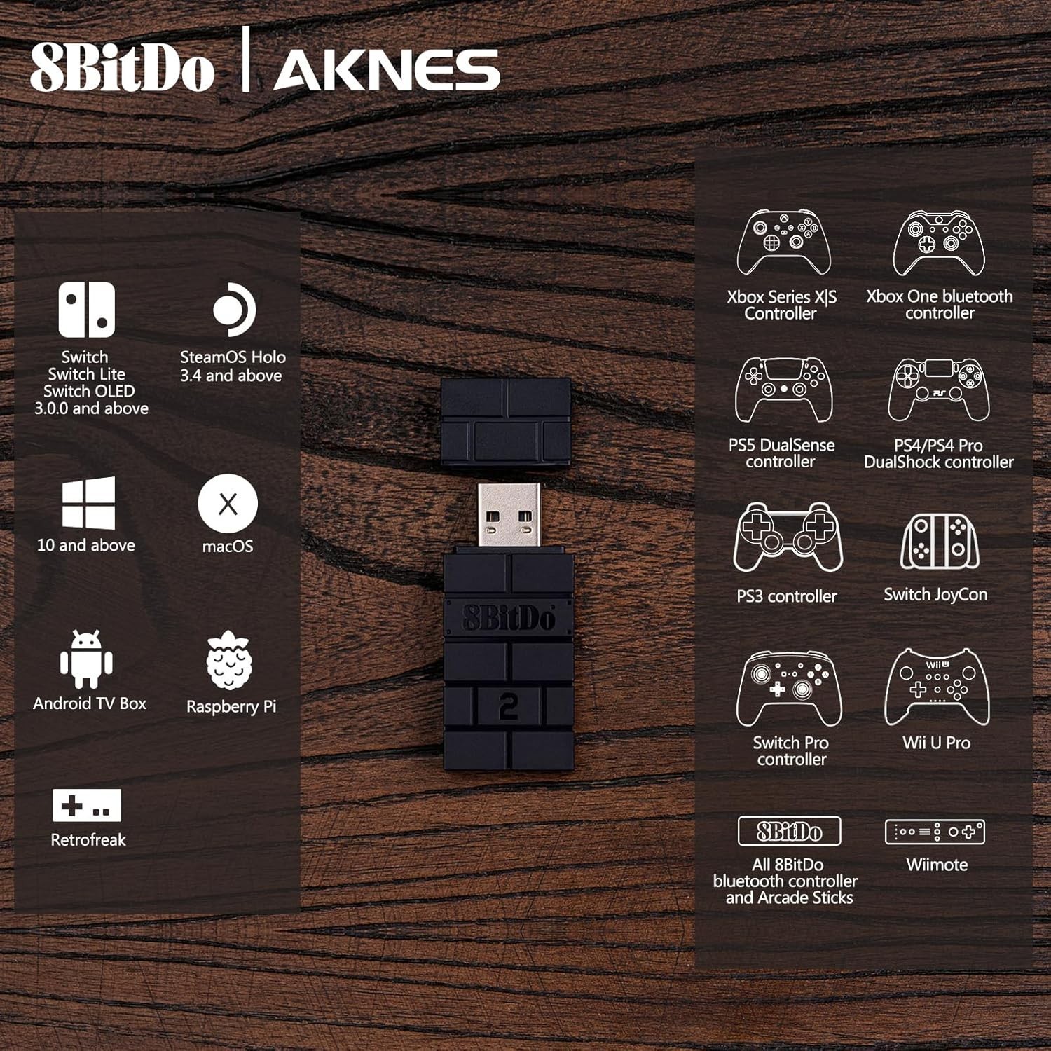 8BitDo USB Wireless Controller Adapter 2 Converter Dongle for Switch 2/Switch…