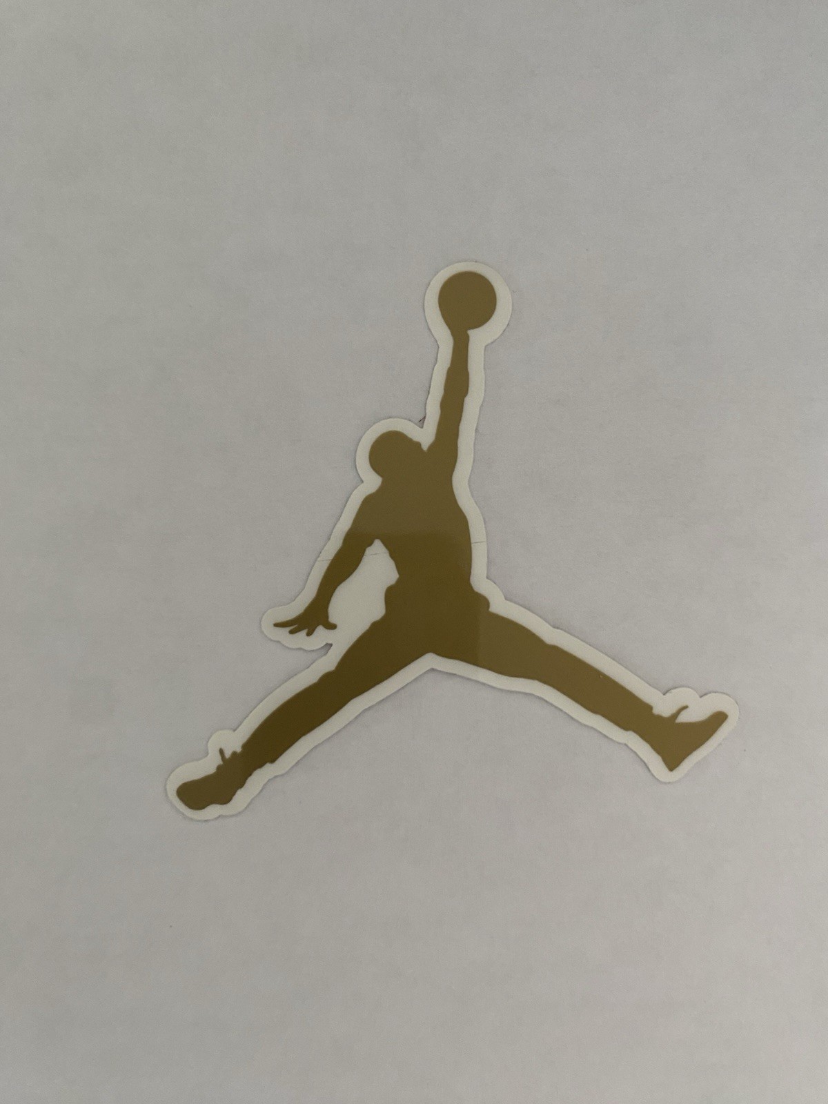 NIKE AUTHENTIC AIR JORDAN JUMPMAN STICKER 4×4.5" GOLD FLIGHT LOGO DECAL VINYL