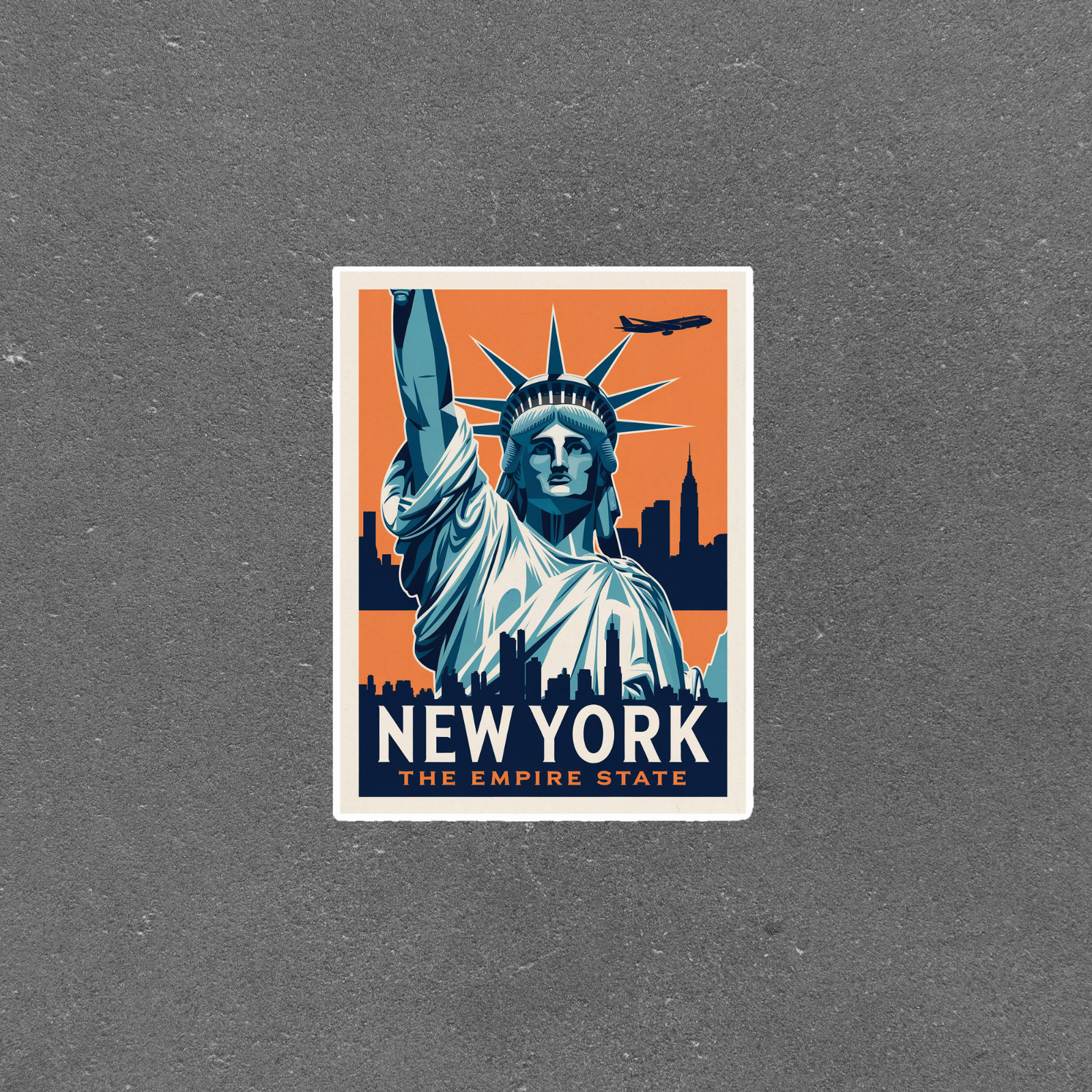 New York The Empire State Vintage Travel sticker Wall Art Print #3405