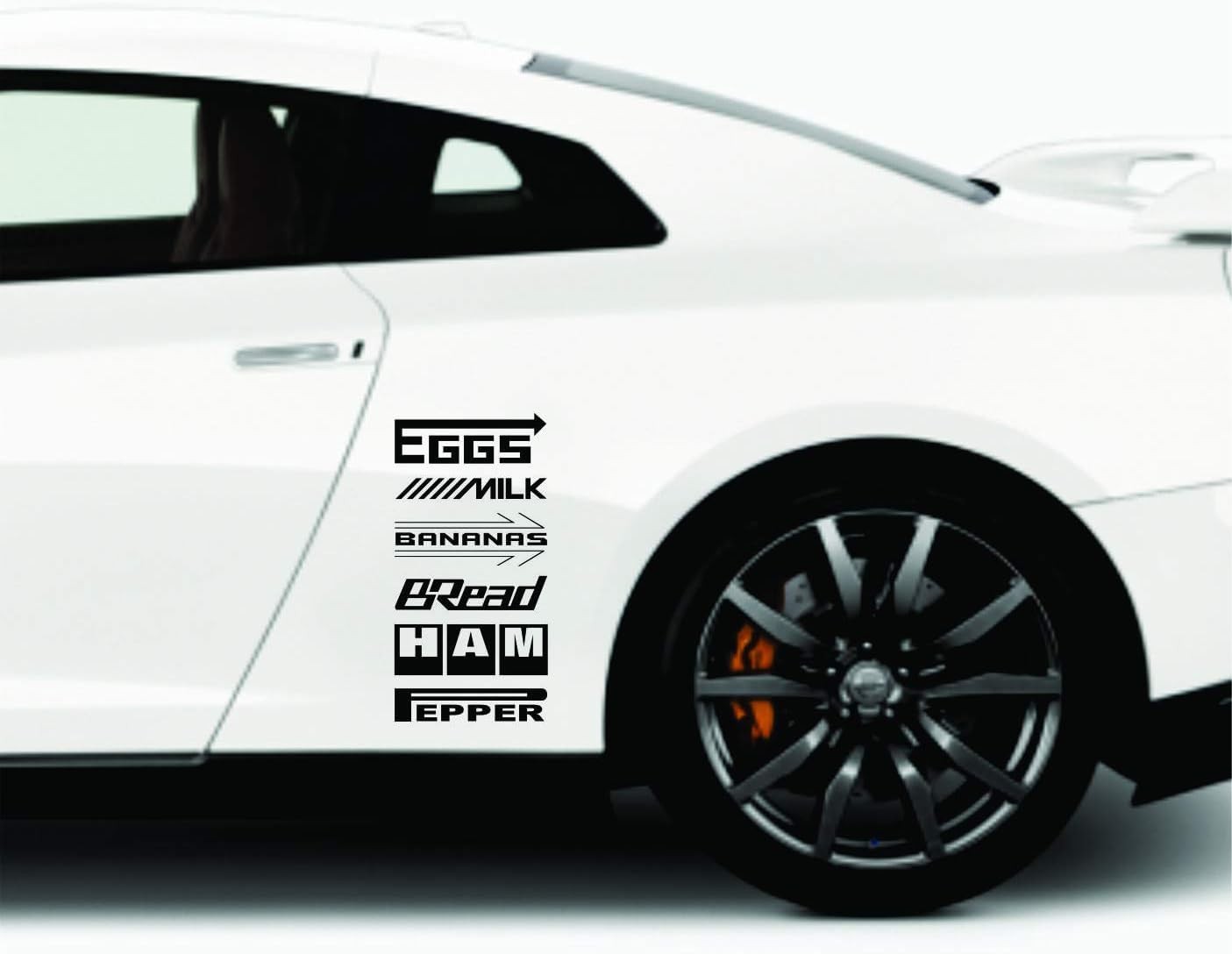 16 pcs Funny Sponsor Car Sticker Set, Vinyl Car Decals, Brand Stickers Breakfast