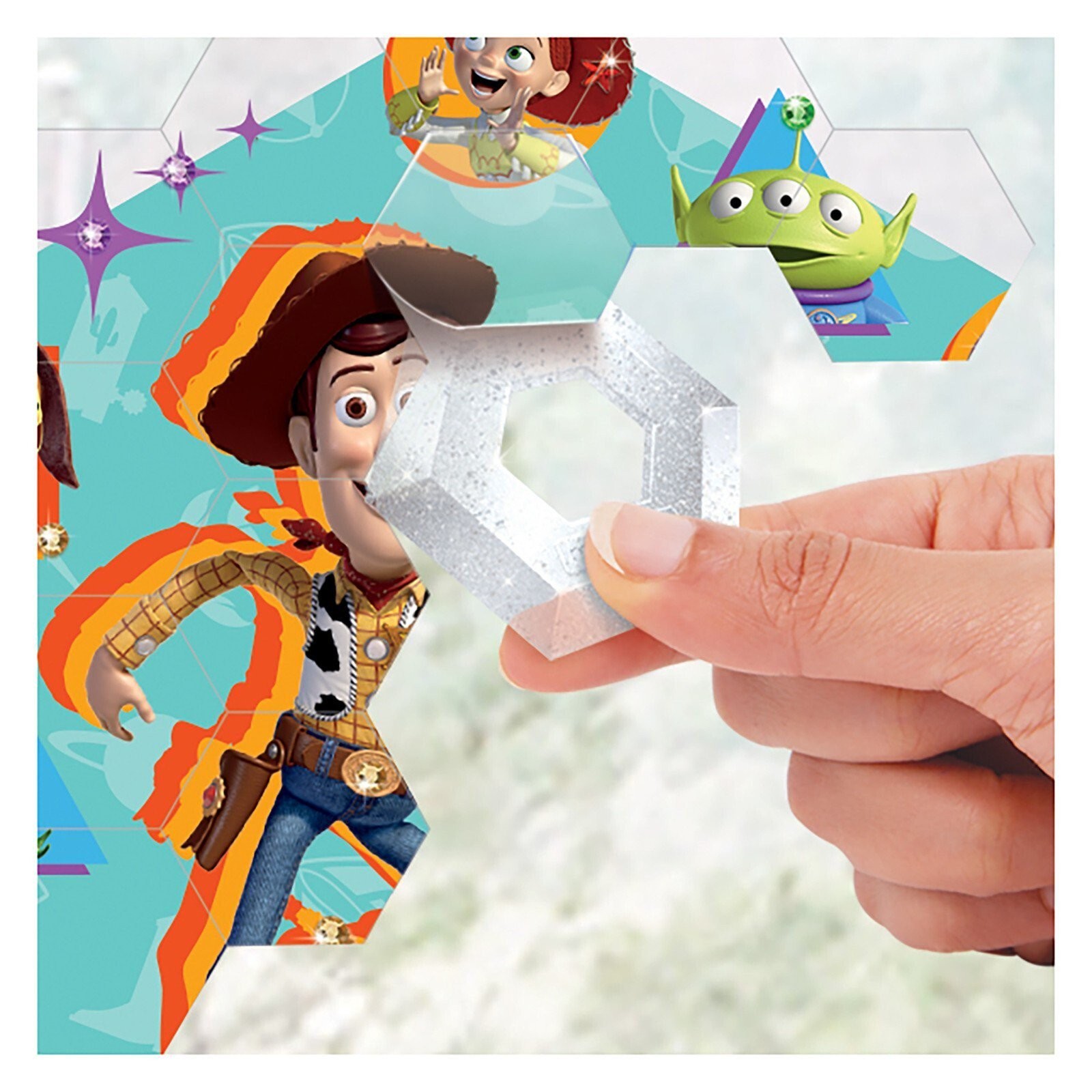 Disney: Window Art Mosaic – Toy Story – 41 pcs, Reusable Window Puzzle Clings