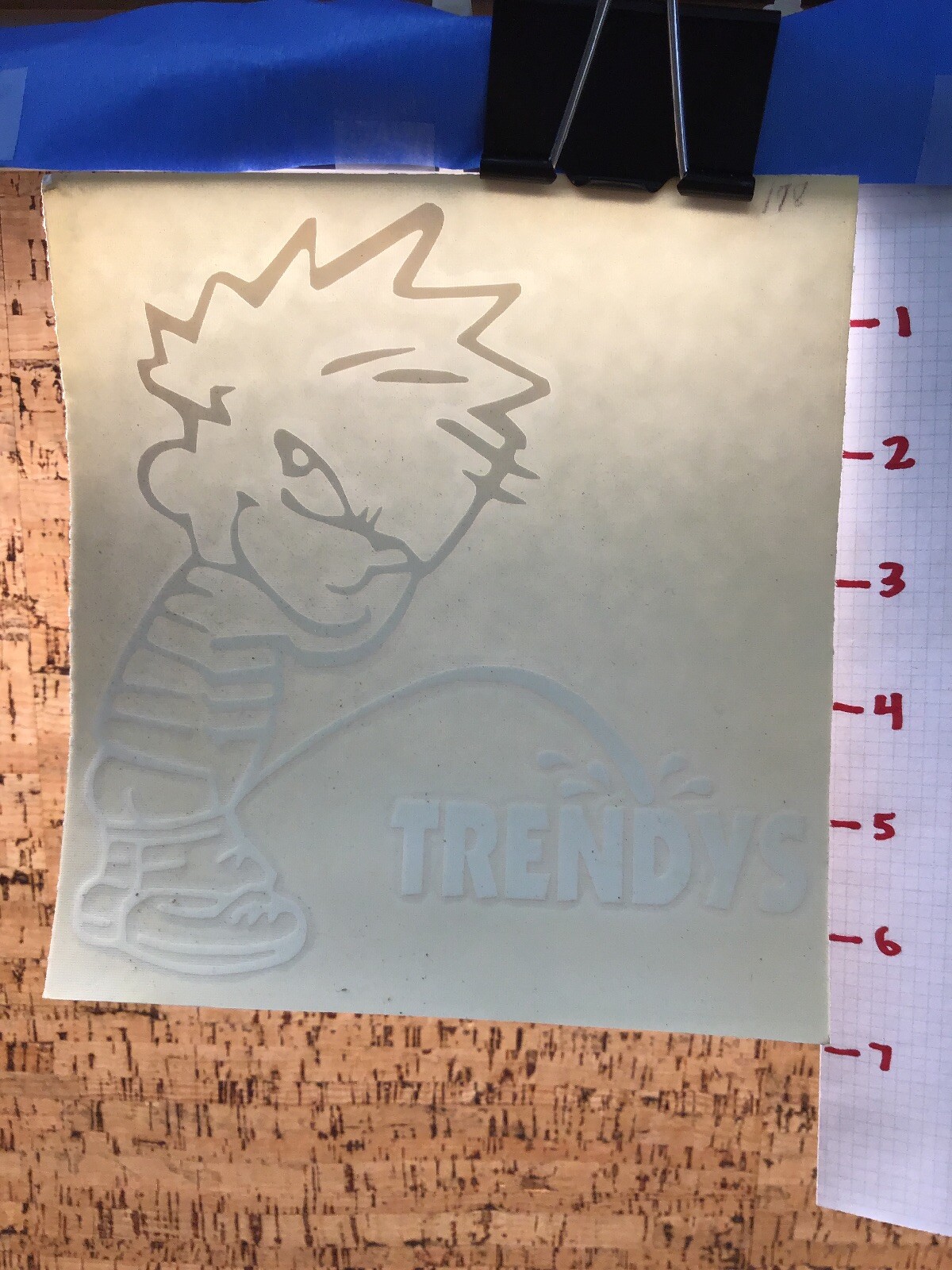 Calvin Pee On Trendys – White – Vinyl Sticker Decal – Y7-1.208