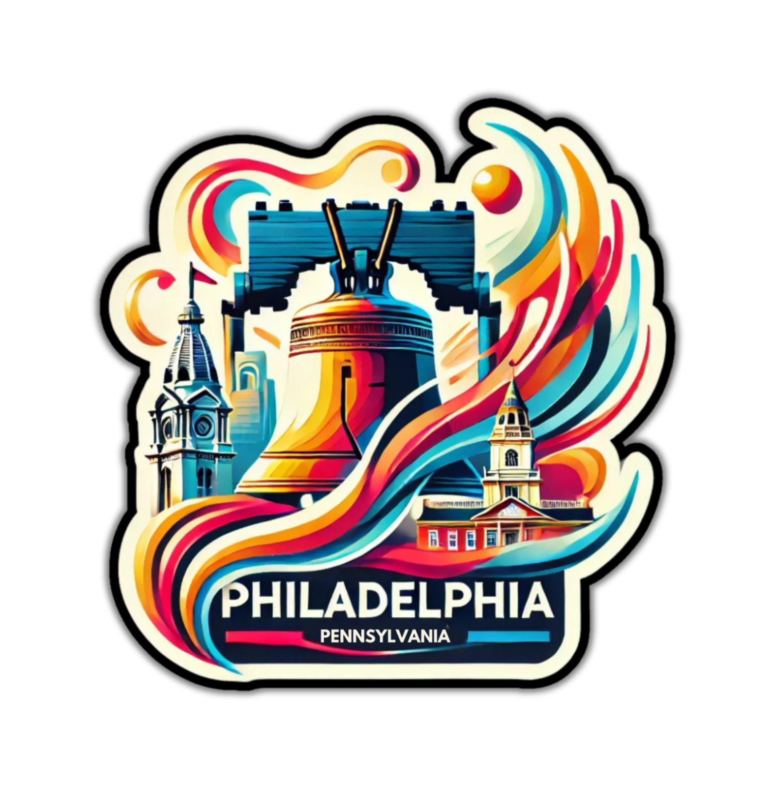 Philadelphia Philly Pennsylvania Fridge Magnet or Laptop Sticker