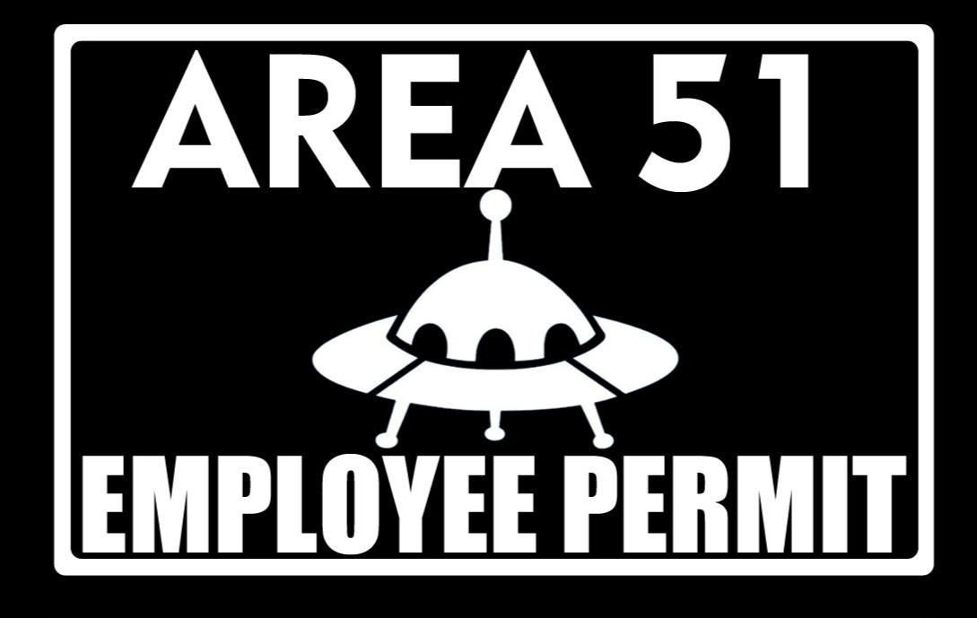 Area 51 Employee Permit Alien UFO Two Pack of 5" Decals Window Car Truck Van RV