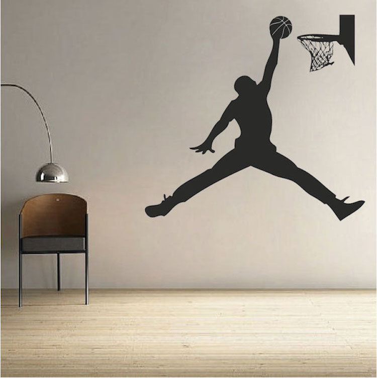 Basketball Wall Decal Sports Air Jordan Dunk Art NBA Boys Room Wall Decal, s29