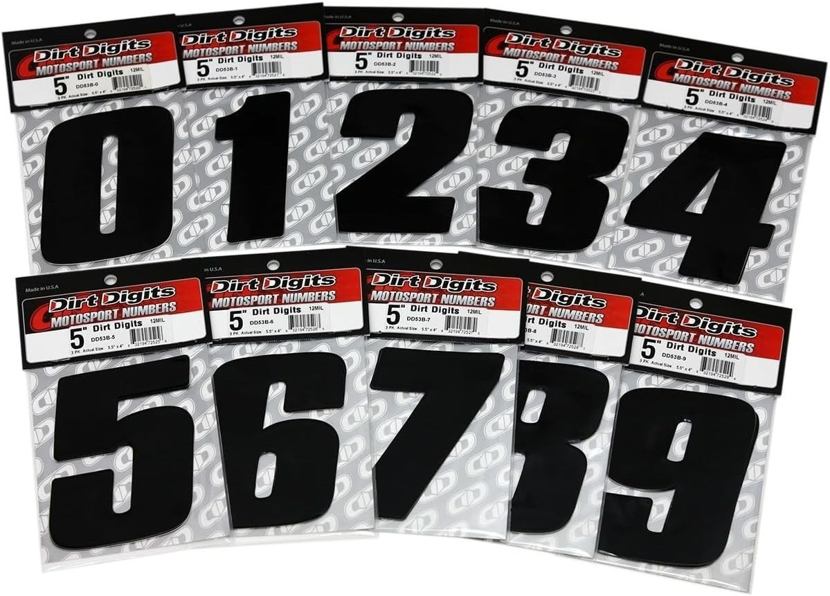 Durable 3 Pack of High-Gloss 5.5" Vinyl Number 4 – Perfect for Racing Events