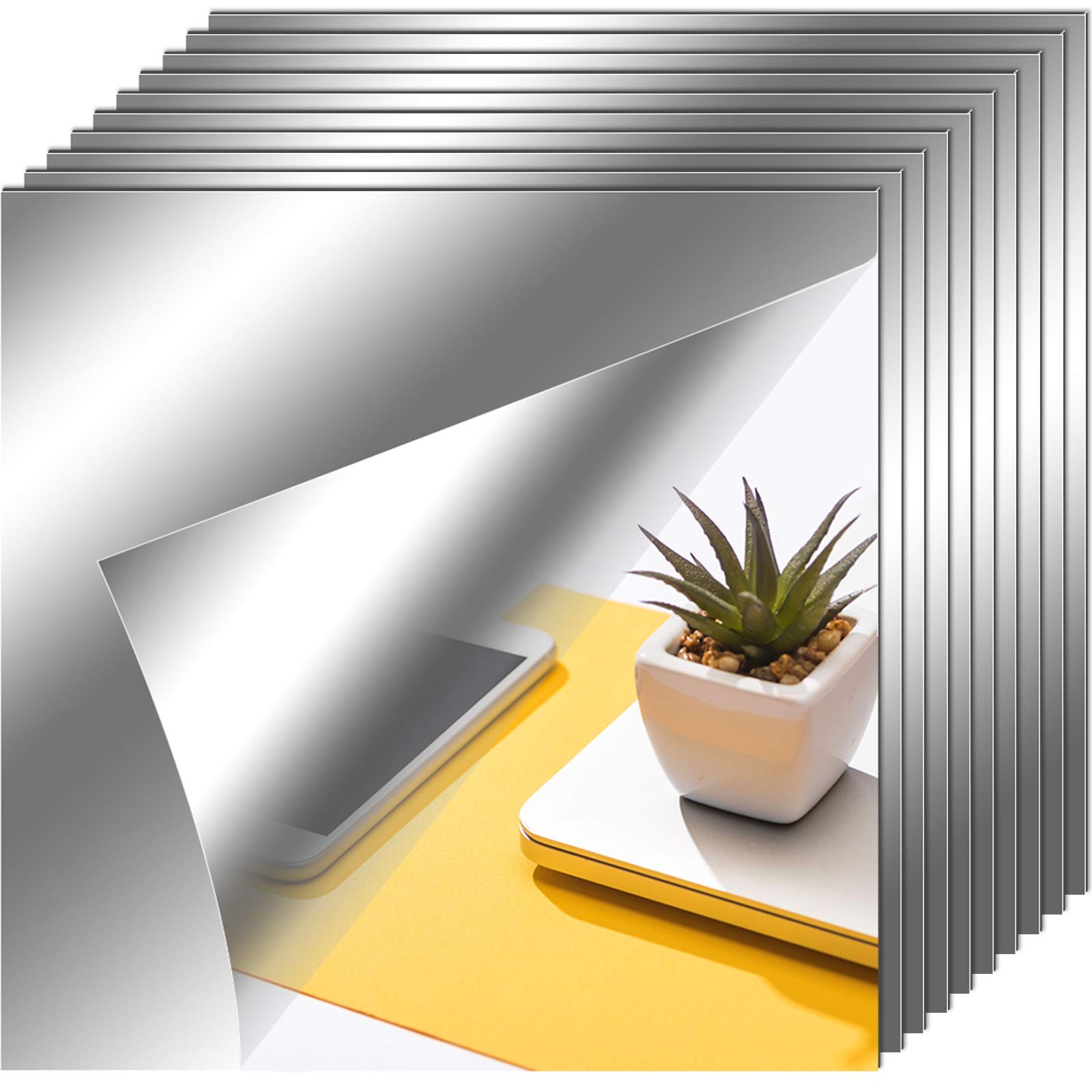 Flexible Mirror Sheets Self Adhesive Non Glass Mirror Tiles Stickers
