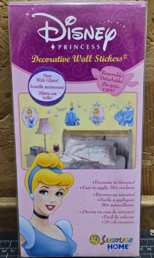 Cinderella Wall Stickers Kids Disney Princess Decals Girls Bedroom Decor