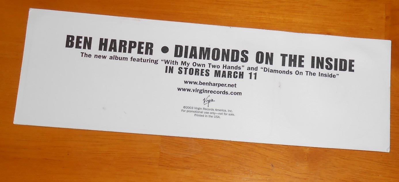 Ben Harper Diamonds on the Inside Bumper Sticker Original Promo 10×3.25