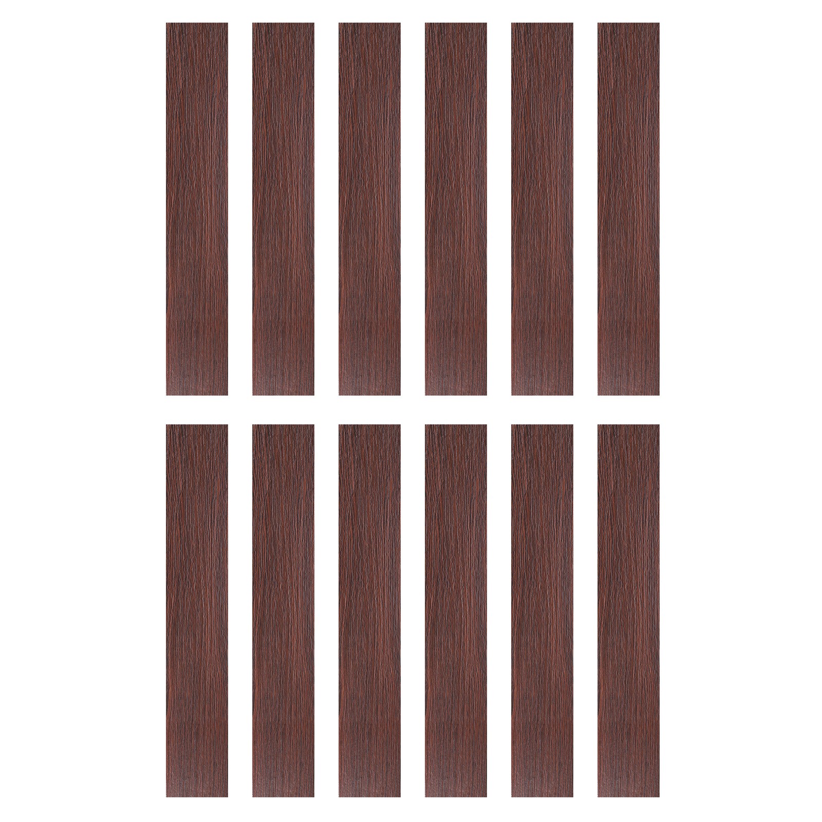 12pcs Peel and Stick Floor Tile 36 x 6" PVC Wood Plank Flooring,Red