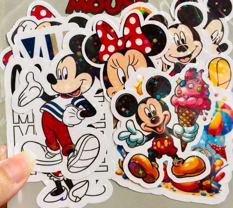 Cute Mickey Mouse Stickers Pack – Cartoon Vinyl Waterproof Decals for Kids