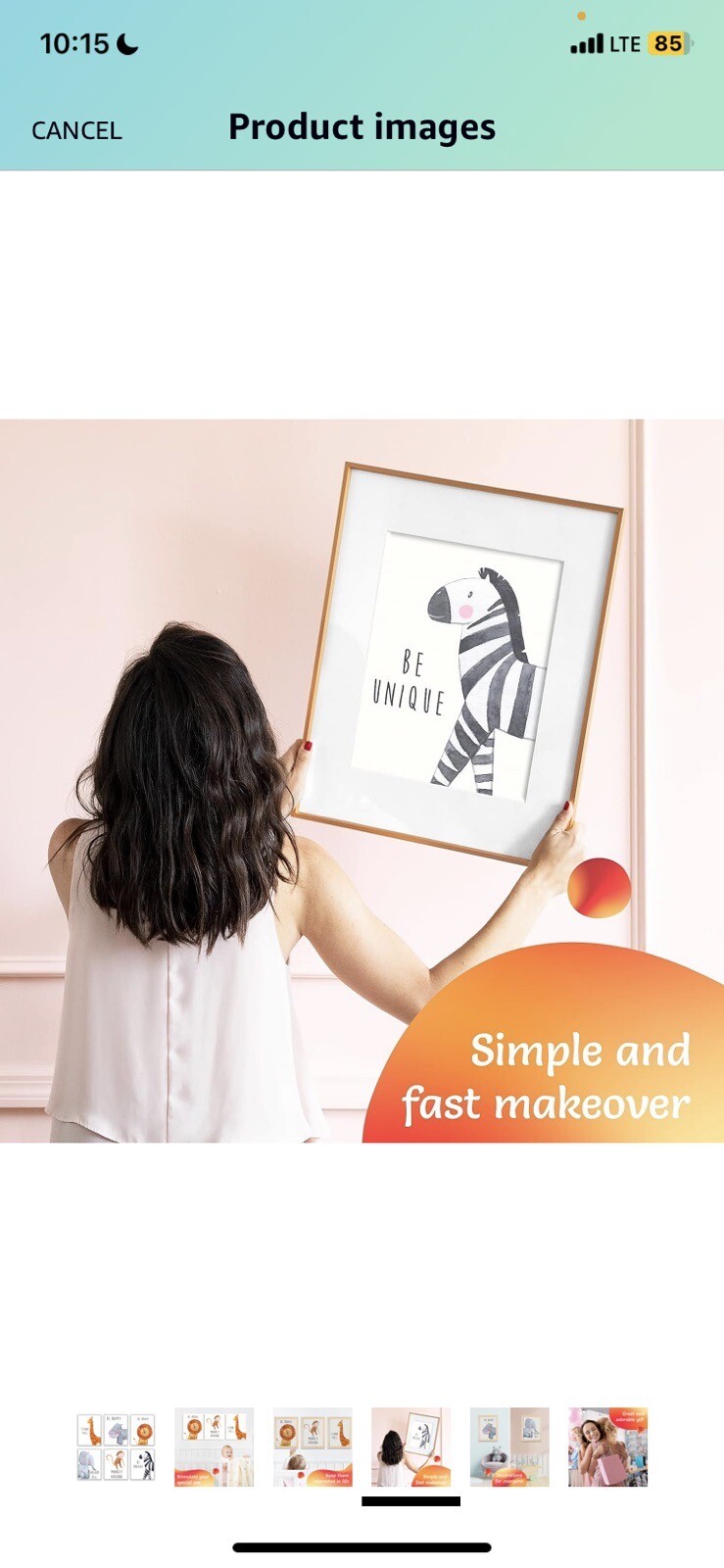 6 Pc Jungle Safari Nursery Bedroom Wall Art Posters Decor Boy Girl Unisex Animal