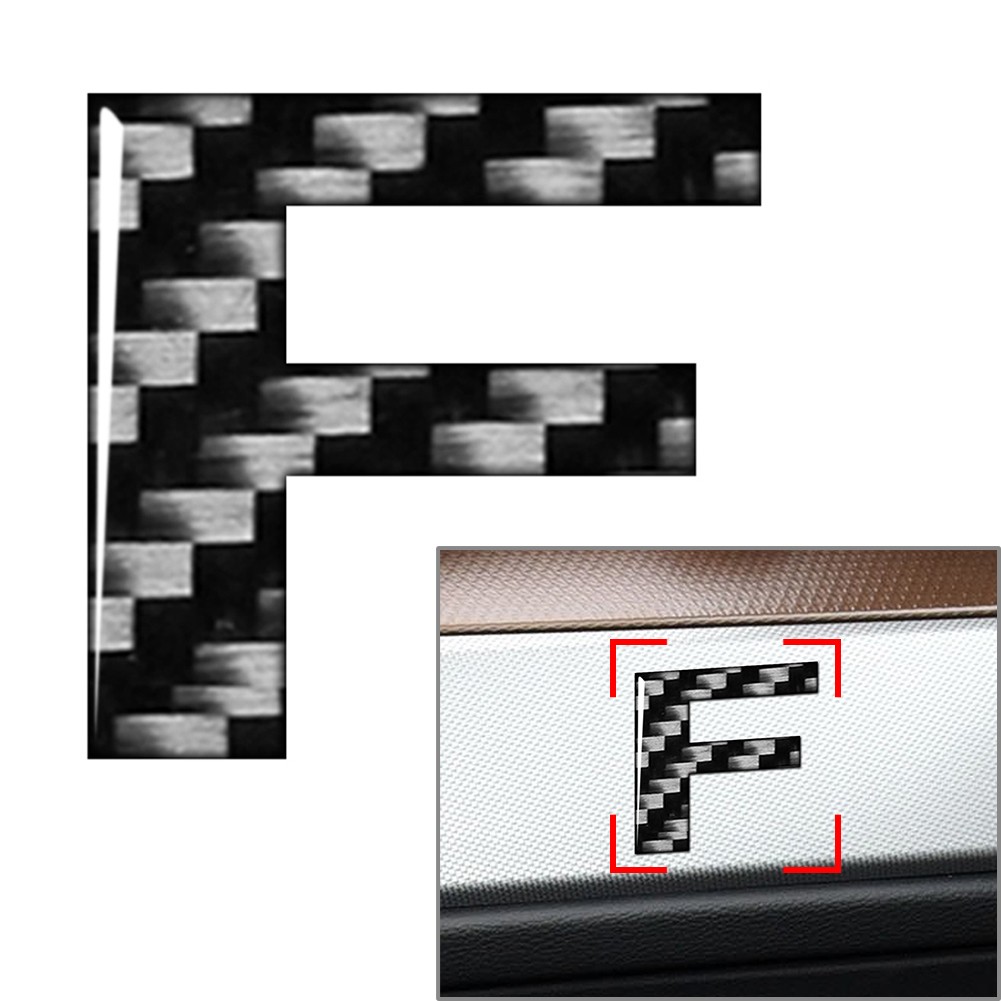 Window Door Wall Car Badge Emblem Alphabet F Letter Decals Stickers Carbon Black