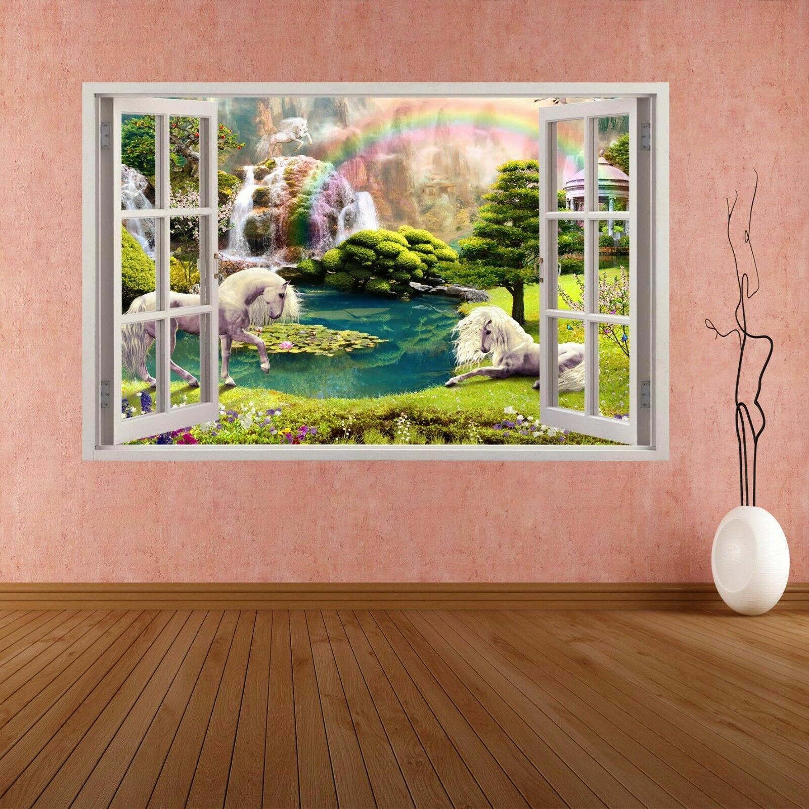 Unicorns Fairy Tale Fairyland Magical Forest Wall Sticker Mural Wallpaper AZ29
