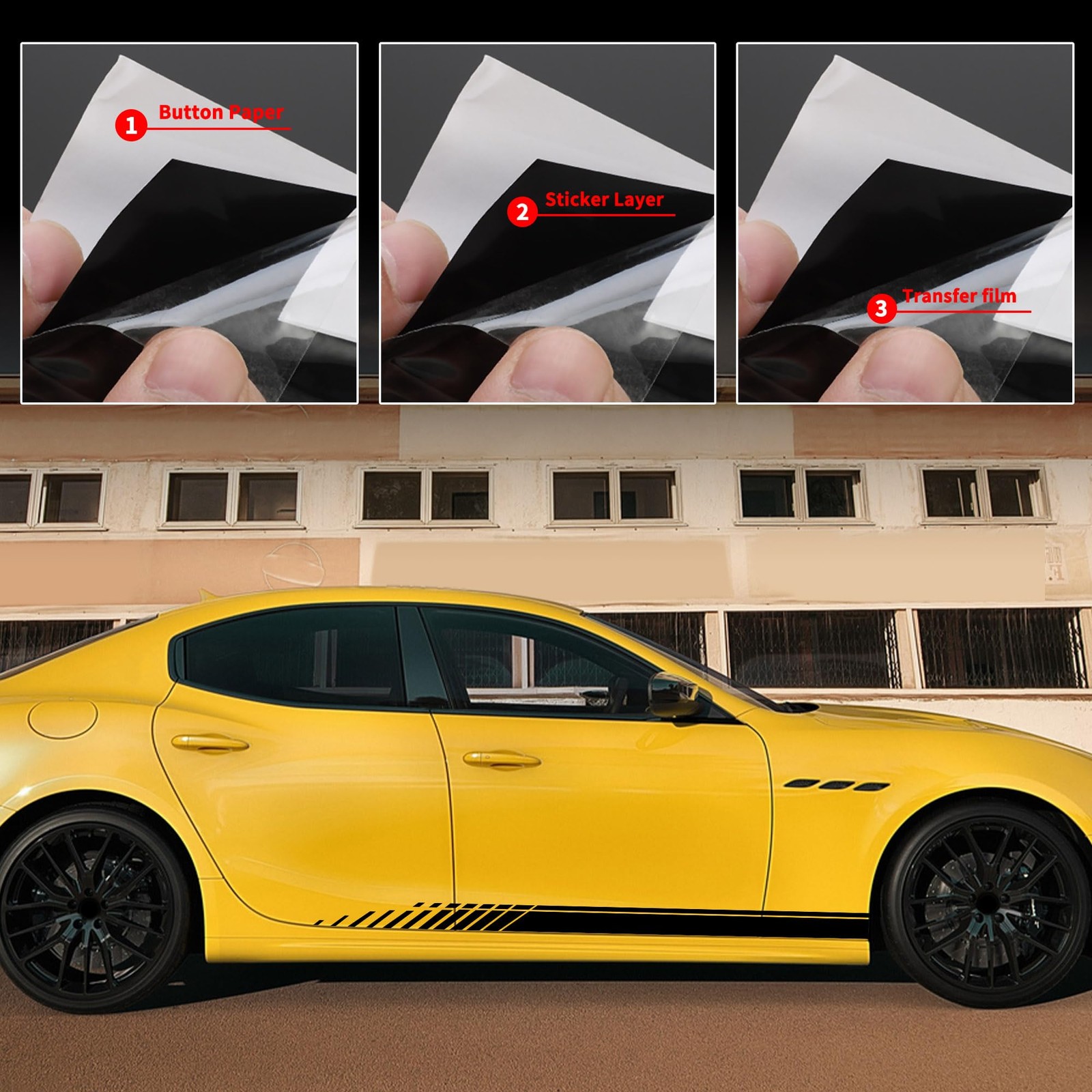 2Pcs 74" Car Body Side Stickers Racing Sports Stripe Decals for Car Universa…