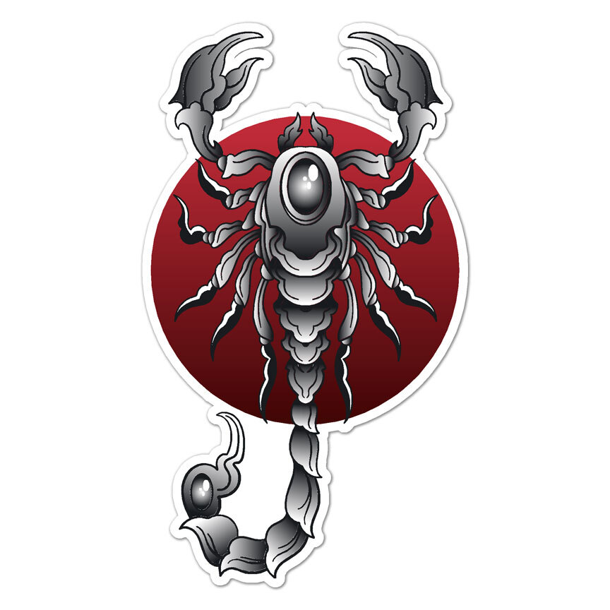 Scorpion, Vinyl Decal Sticker, Indoor Outdoor, 3 Sizes, #9171